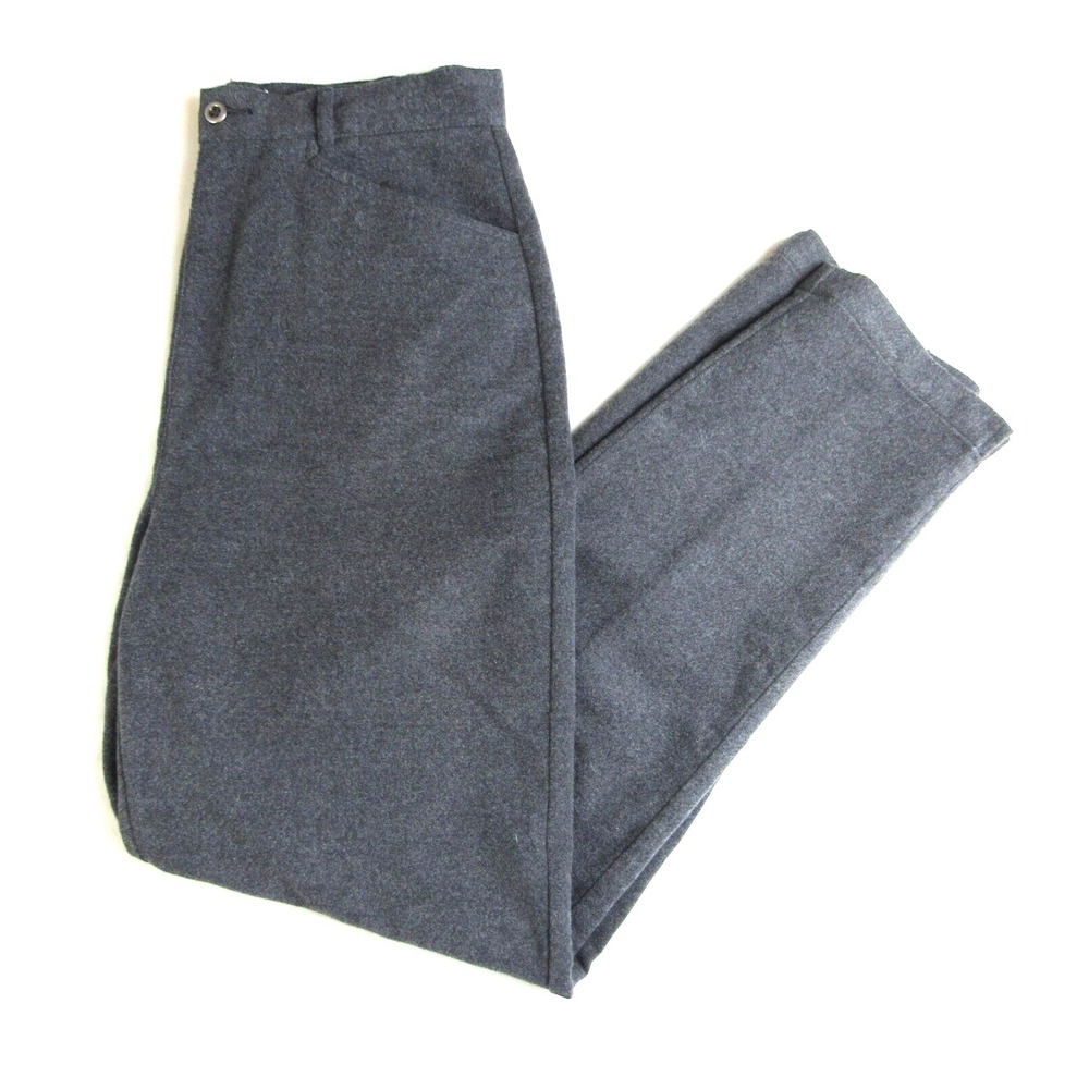 Talbots Pants Gray Flannel High Waist Tapered Leg Women's Size 8